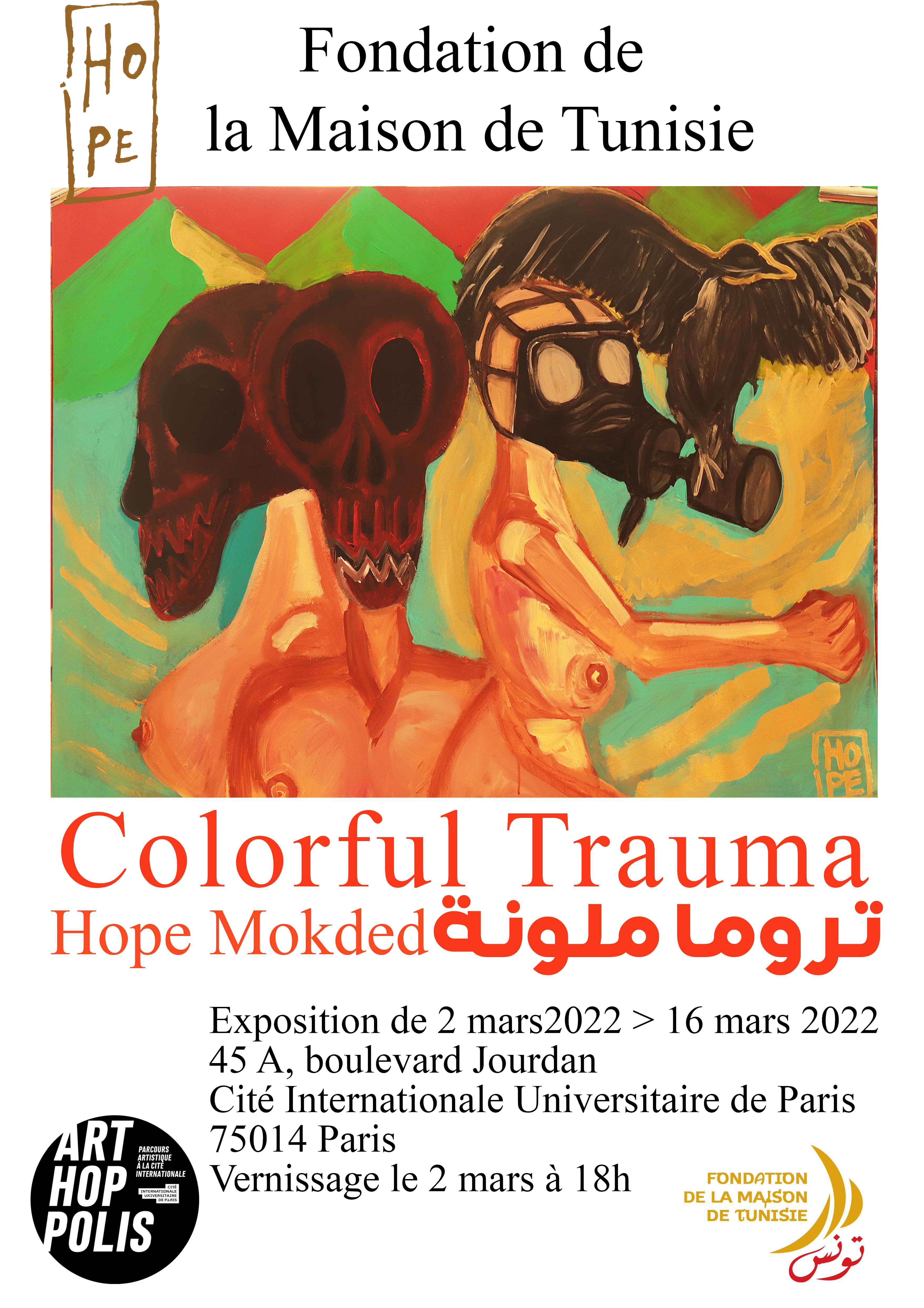 Hope Mokded Exposition Colorful Trauma/ Trauma Colorée