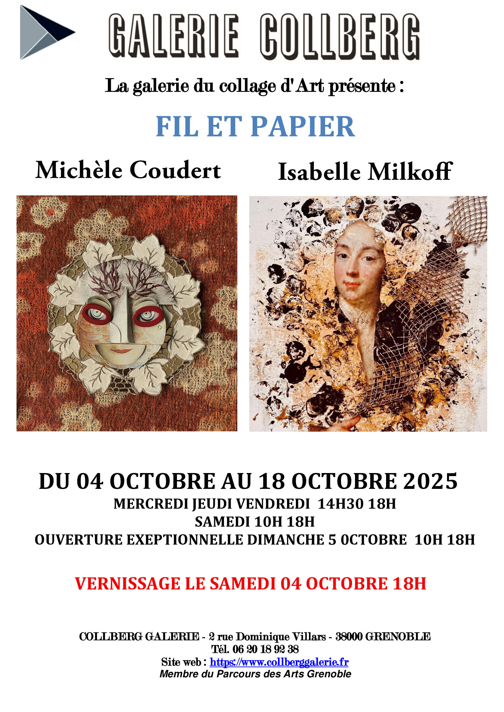 Exposition : « Fil et Papier », Isabelle Milkoff & Michèle Coudert