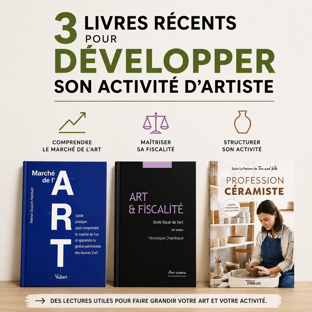 3 livres pour mieux développer son activité d’artiste