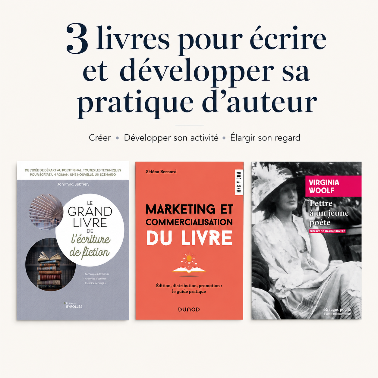 Trois livres pour écrire, faire connaître son livre et penser sa pratique d’auteur