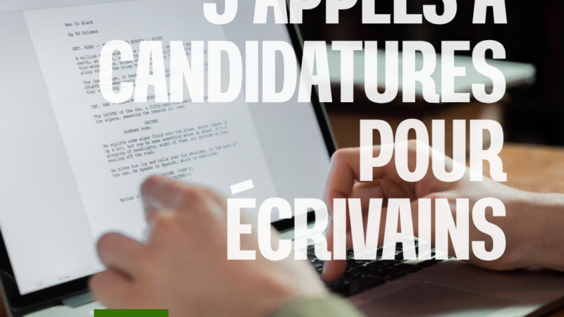 5 nouveaux appels à candidatures pour écrivain·e·s et auteur·rice·s – édition du 18 septembre 2026