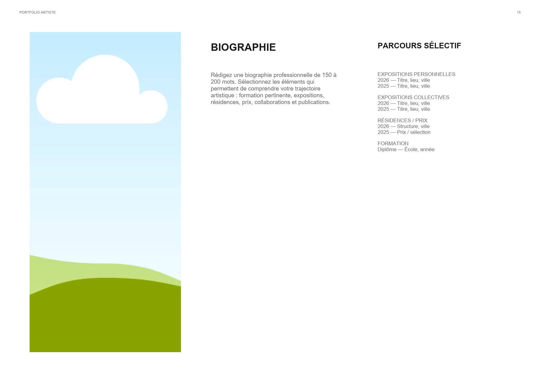 Modèle Canva de portfolio professionnel pour artiste - #1 – Image 15