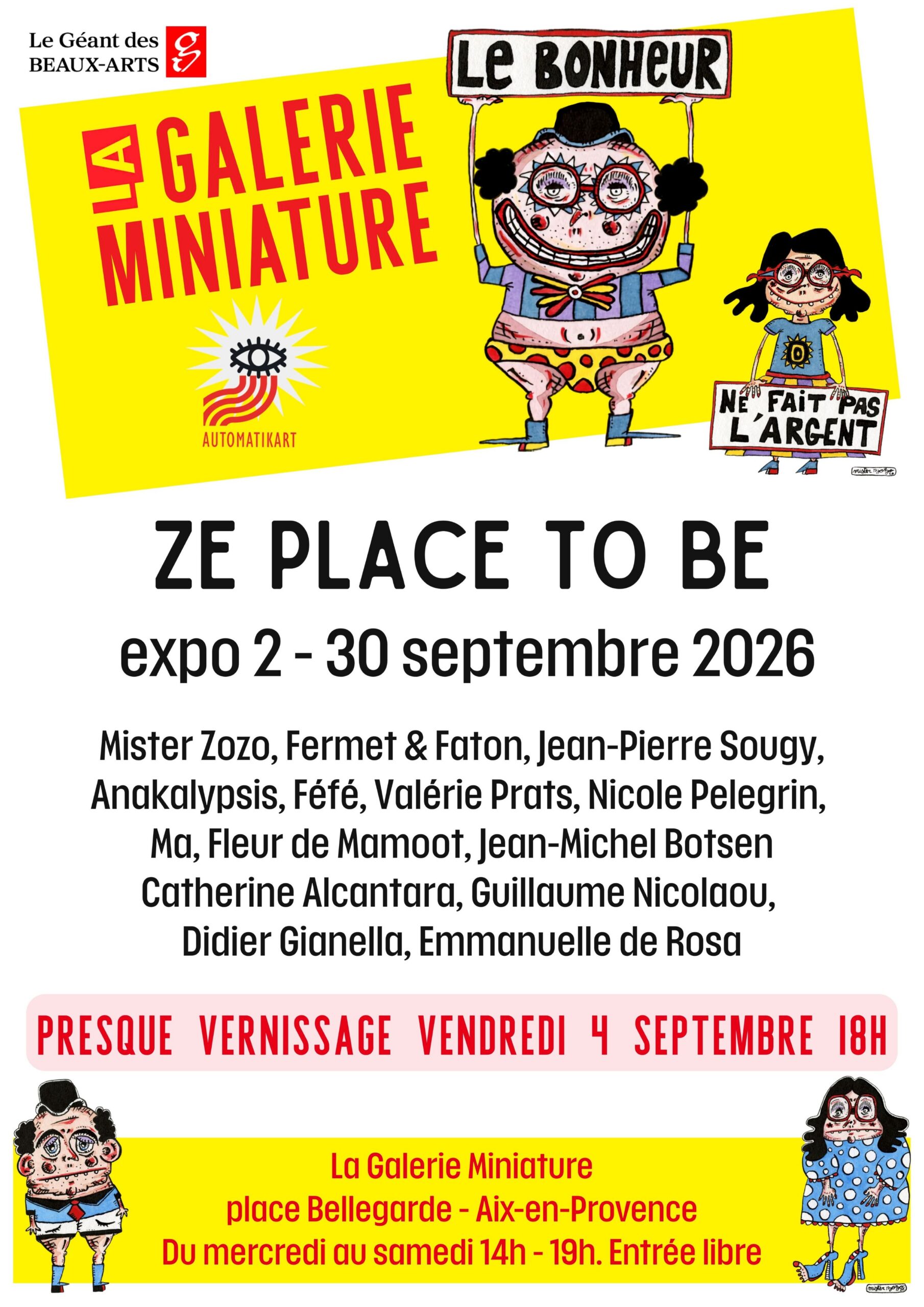 Ze place to be - exposition collective autour de Mister Zozo à Aix-en-Provence