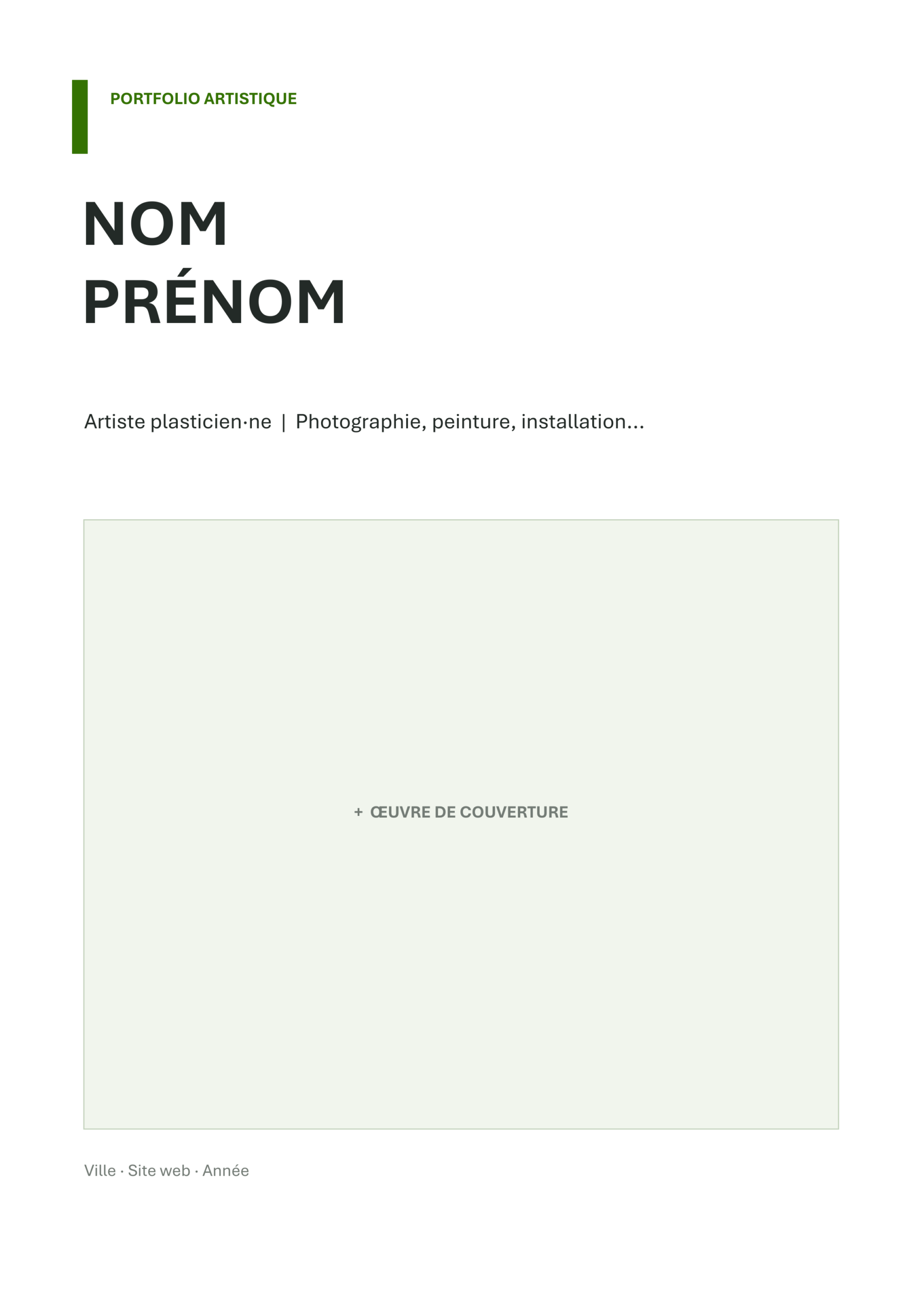 Modèle de portfolio artistique - Éditorial minimaliste