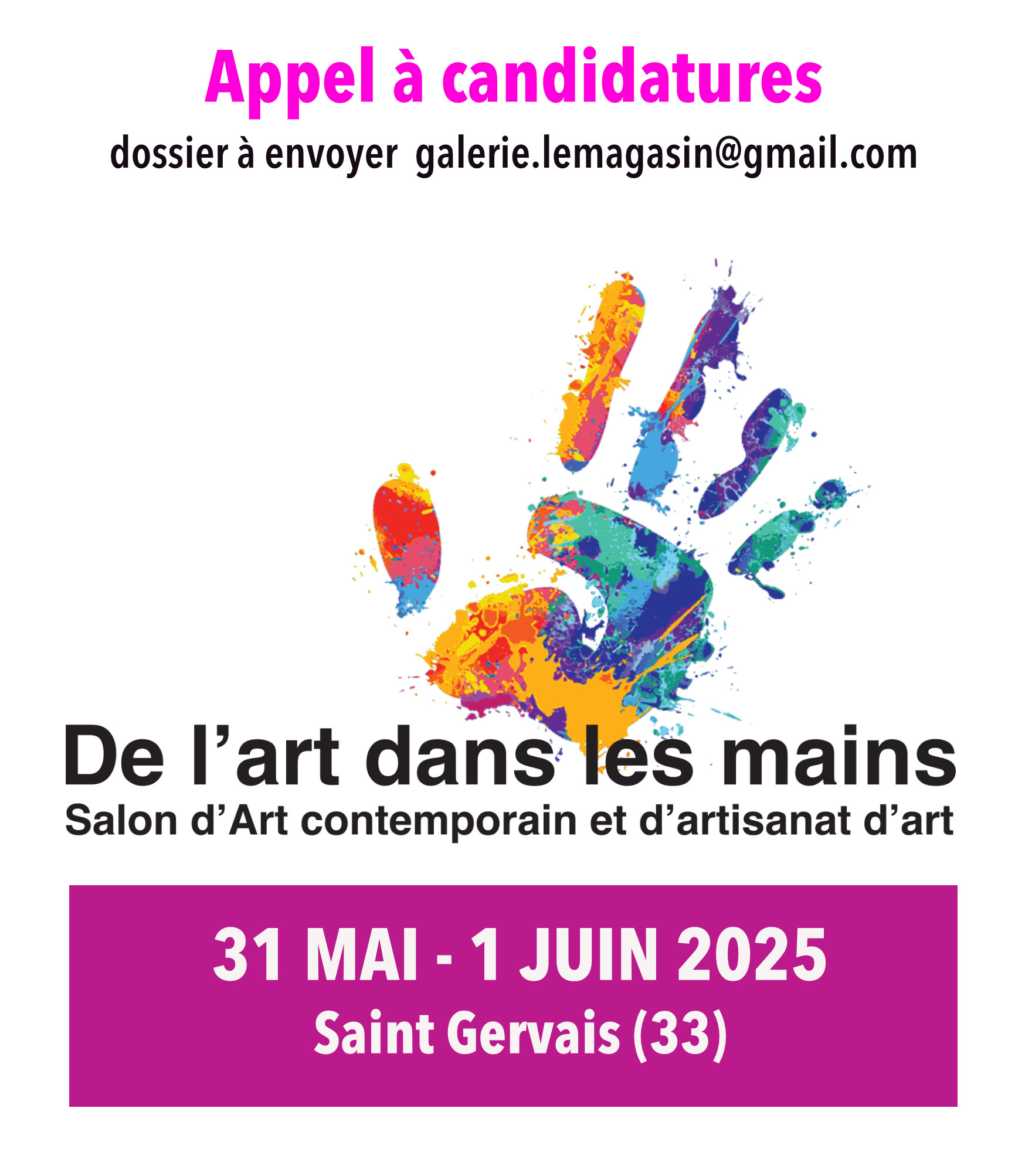 Appel à candidatures : Salon “De l’art dans les mains”