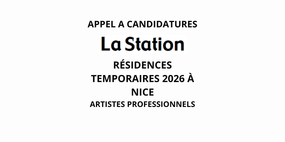 Appel à candidatures : Résidences temporaires 2026 à Nice