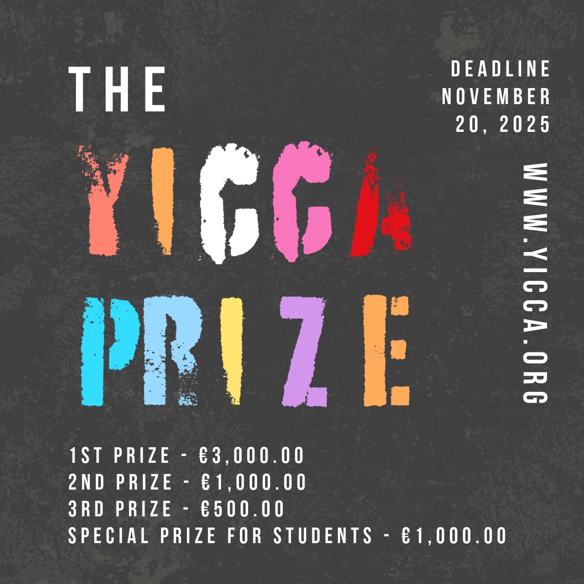 Appel à candidatures : YICCA 25/26 – International Contest of Contemporary Art