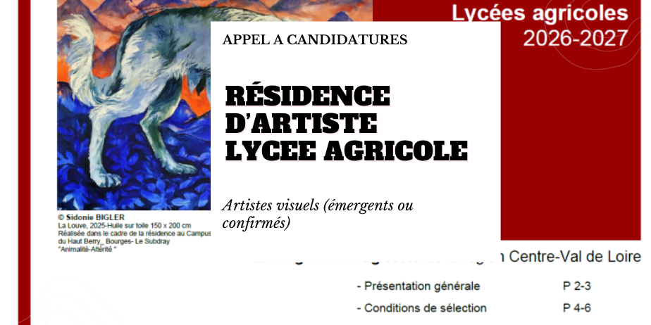 Appel à candidatures : Résidences d’artistes dans les lycées agricoles